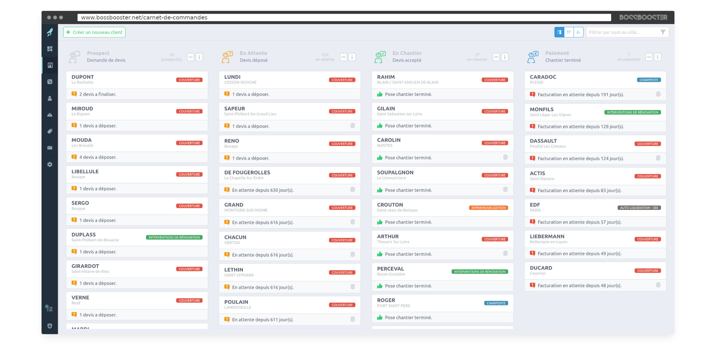 bossbooster - Odabat: carnet de commandes pour les artisans du bâtiment